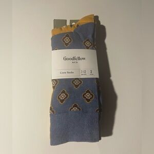 Goodfellow & Co Blue and Yellow Crew Socks Mens Size 7-12 NWT Casual Wear Long